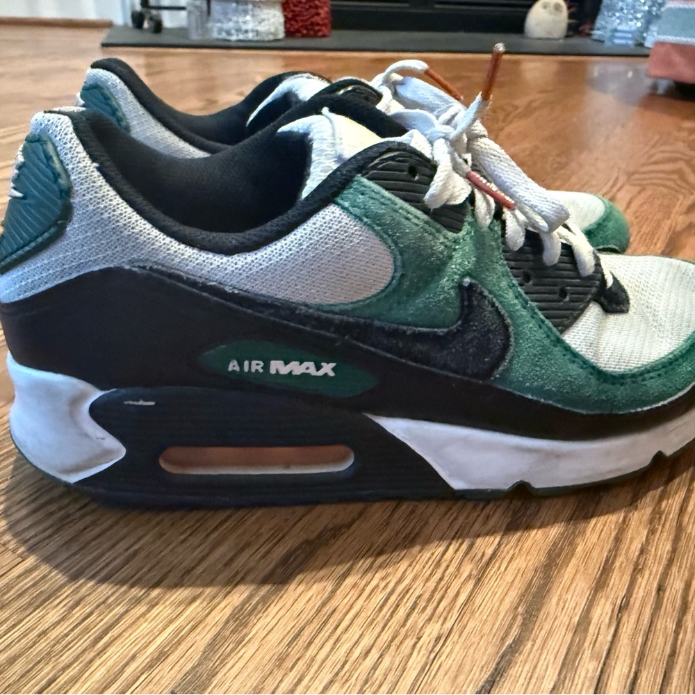 Green and Black Nike Air Max Shoes